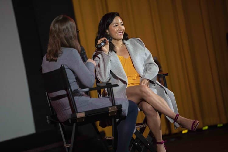 Constance Wu (right) and Cynthia Littleton of Variety • Photo by Phil Firetog