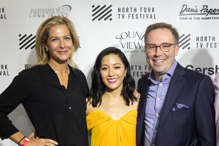 Festival co-chair Haleigh Raff, Constance Wu, and festival founder Noah Doyle • Photo by Phil Firetog