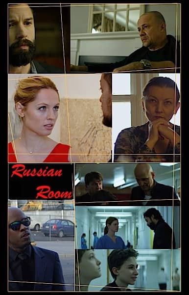Russian Room movie poster with multiple images of scenes